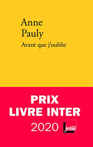 AVANT QUE J'OUBLIE